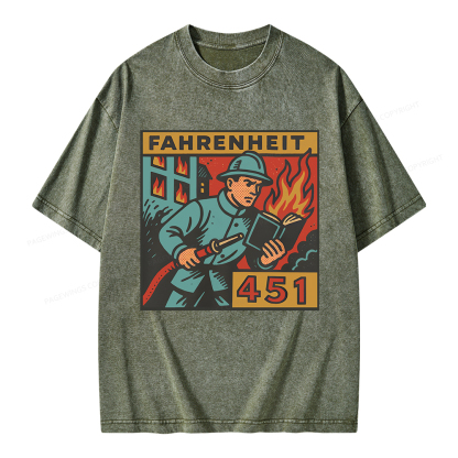 Pagewings Literature 451 Unisex Washed T-shirt