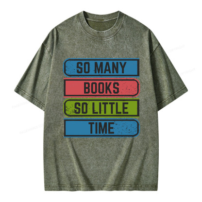 Pagewings So Many Books So Little Time Unisex Washed T-shirt