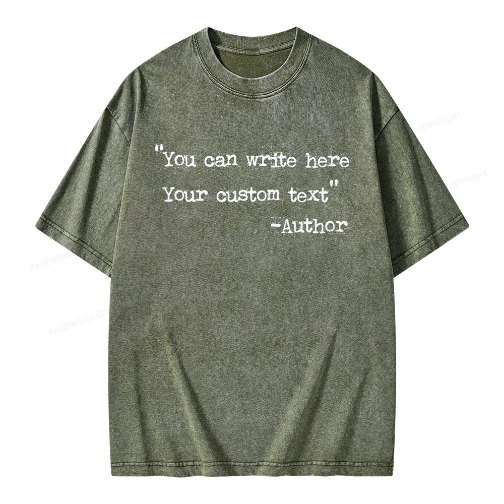 Pagewings Personalized Quote Unisex Washed T-shirt