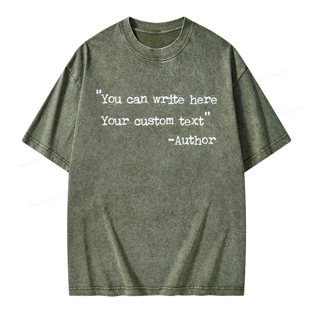Pagewings Personalized Quote Unisex Washed T-shirt