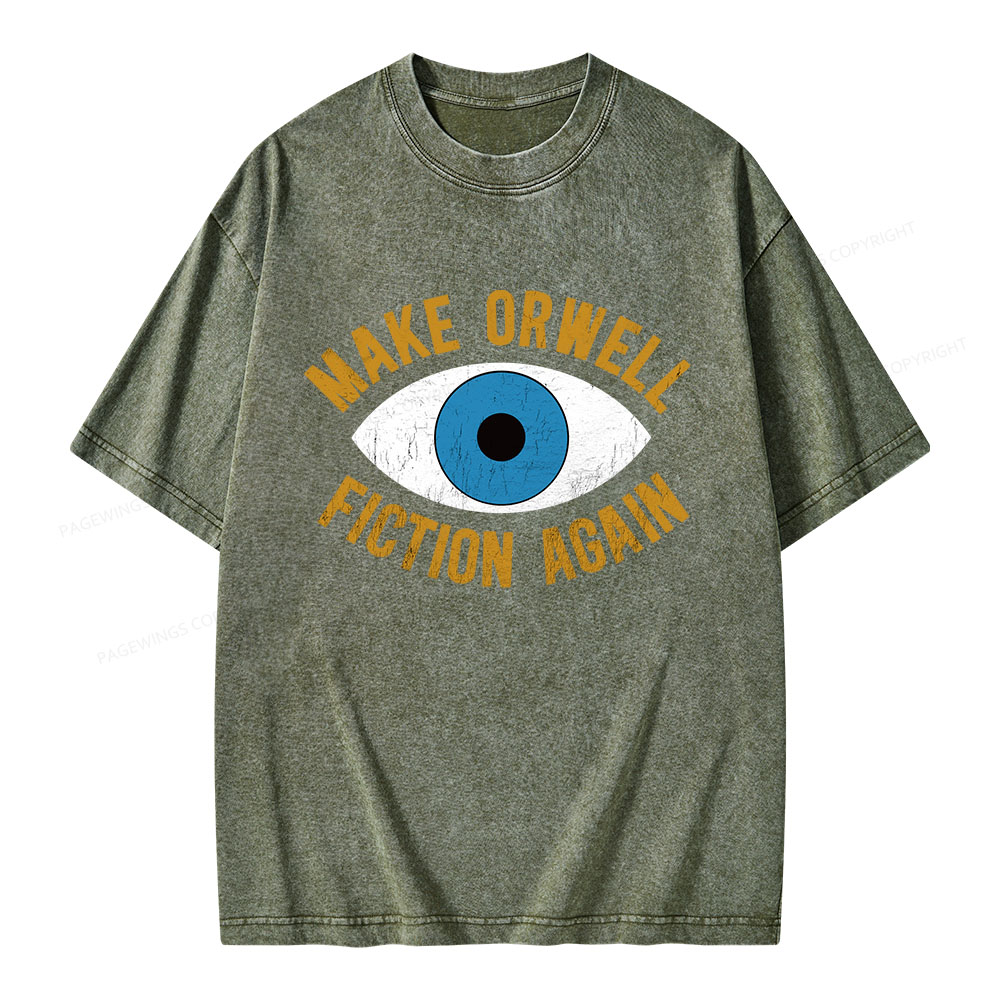 Pagewings Make Orwell Fiction Again Unisex Washed T-shirt