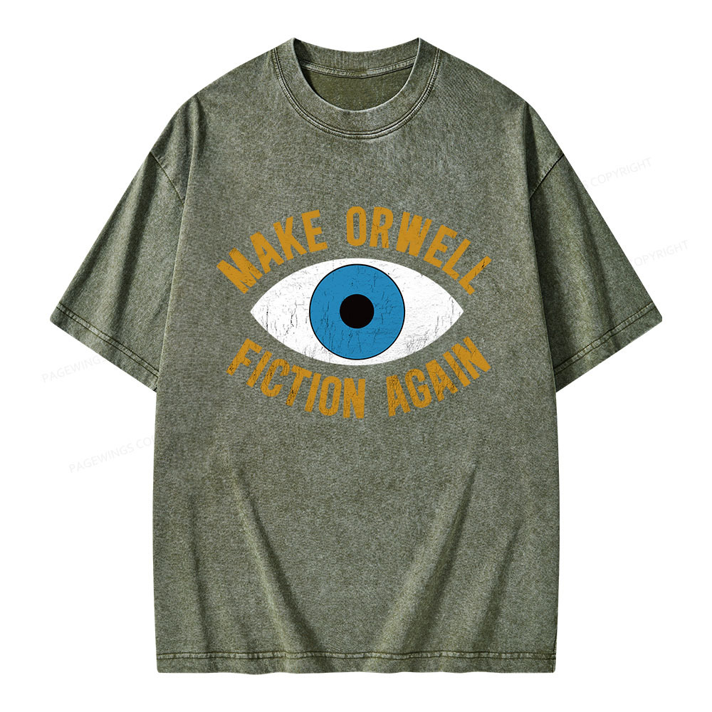 Pagewings Make Orwell Fiction Again Unisex Washed T-shirt