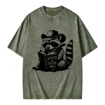 Pagewings Whiskey of Western Tales Unisex Washed T-shirt