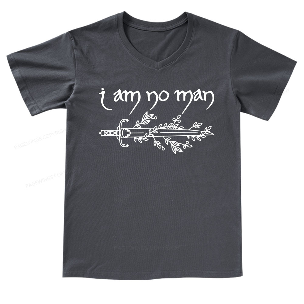 Pagewings I Am No Man V-neck T-shirt