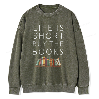 Pagewing Buy The Books Unisex Tee Unisex Washed Sweatshirt