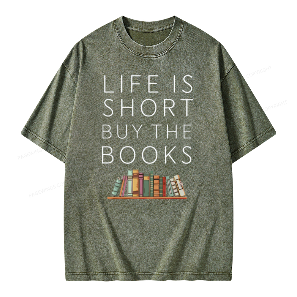 Pagewing Buy The Books Unisex Tee Unisex Washed T-shirt