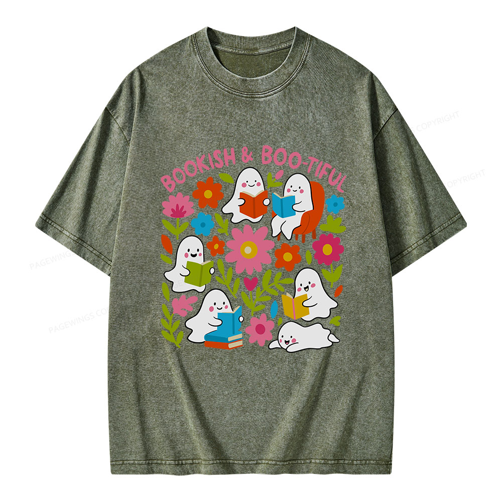 Pagewings Bookish & Boo-tiful Unisex Washed T-shirt