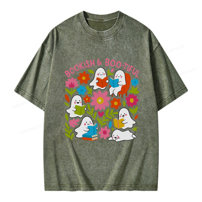 Pagewings Bookish & Boo-tiful Unisex Washed T-shirt