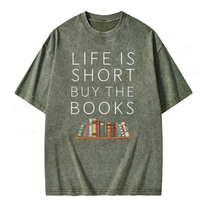 Pagewing Buy The Books Unisex Tee Unisex Washed T-shirt