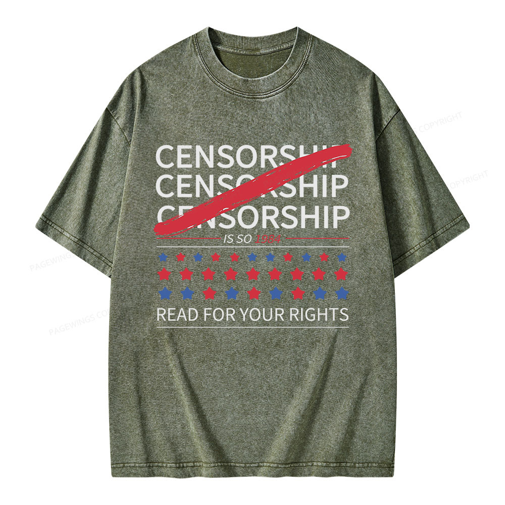 Pagewings Censorship Is So 1984 Unisex Washed T-shirt
