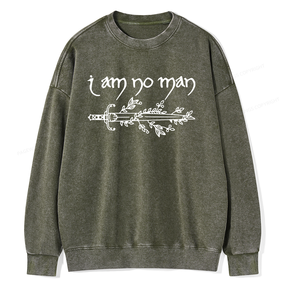 Pagewings I Am No Man Unisex Washed Sweatshirt