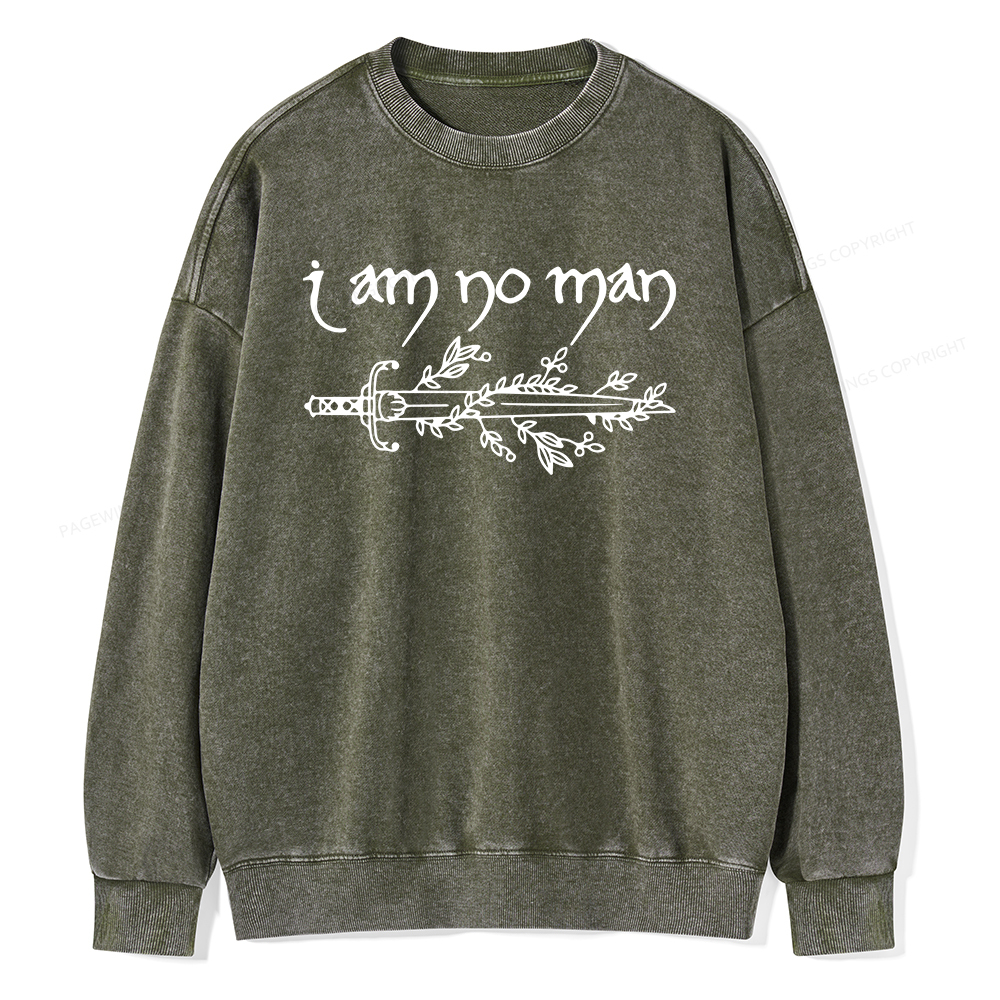 Pagewings I Am No Man Unisex Washed Sweatshirt