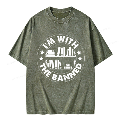 Pagewings I'm With The Banned Unisex Washed T-shirt
