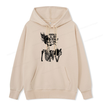 Pagewings Mentally Ill But Totally Chill Unisex Classic Hoodie