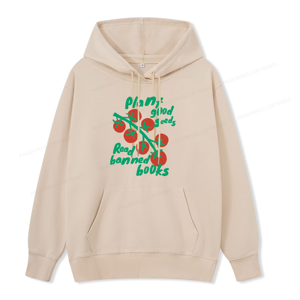 Pagewings Plant Good Seeds Read Banned Books Unisex Classic Hoodie