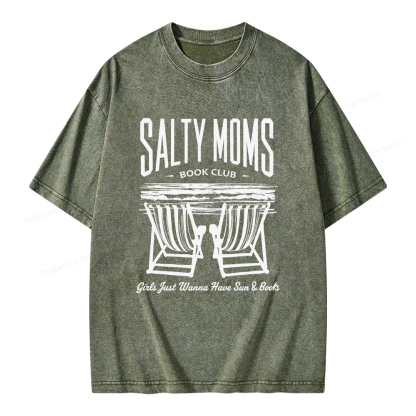 Pagewings Salty Moms Book Club Unisex Washed T-shirt