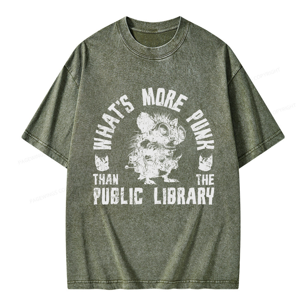Pagewings What's More Punk Than The Public Library Unisex Washed T-shirt