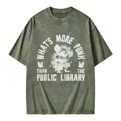 Pagewings What's More Punk Than The Public Library Unisex Washed T-shirt