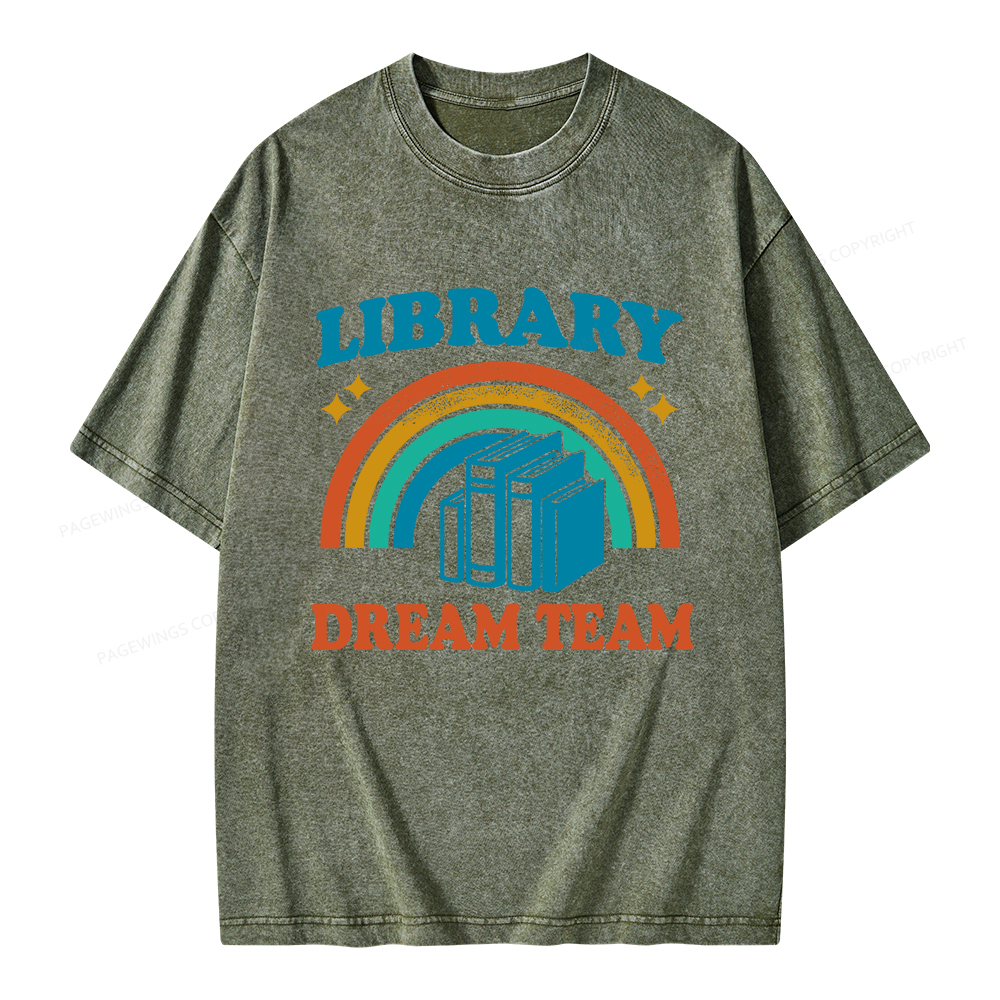 Pagewings Library Dream Team Unisex Washed T-shirt