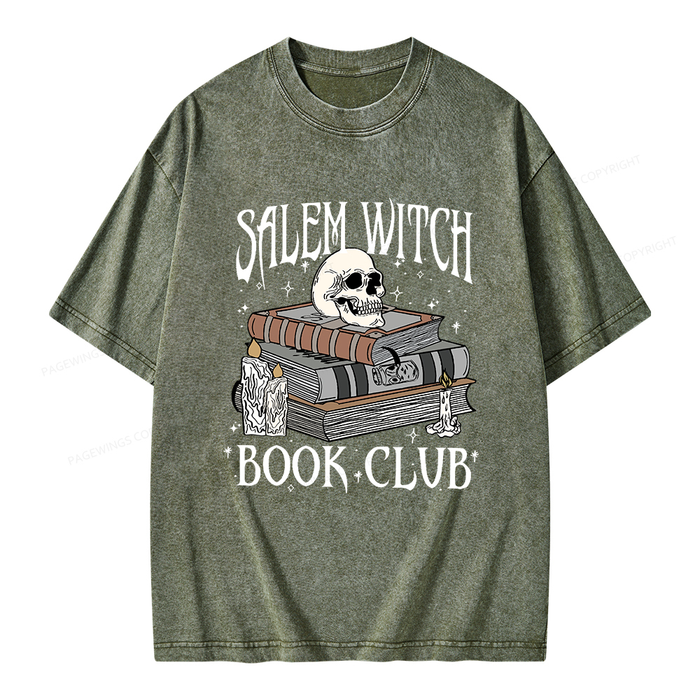 Pagewings Salem Witch Book Club Unisex Washed T-shirt