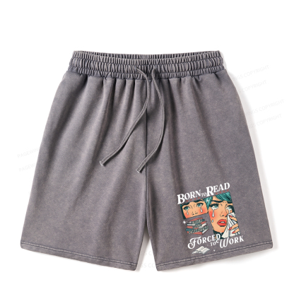 Pagewings Born To Read Bookish Unisex Washed Shorts