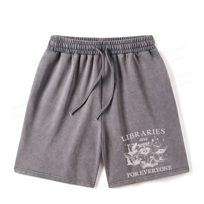 Pagewings Libraries Are For Everyone Unisex Washed Shorts