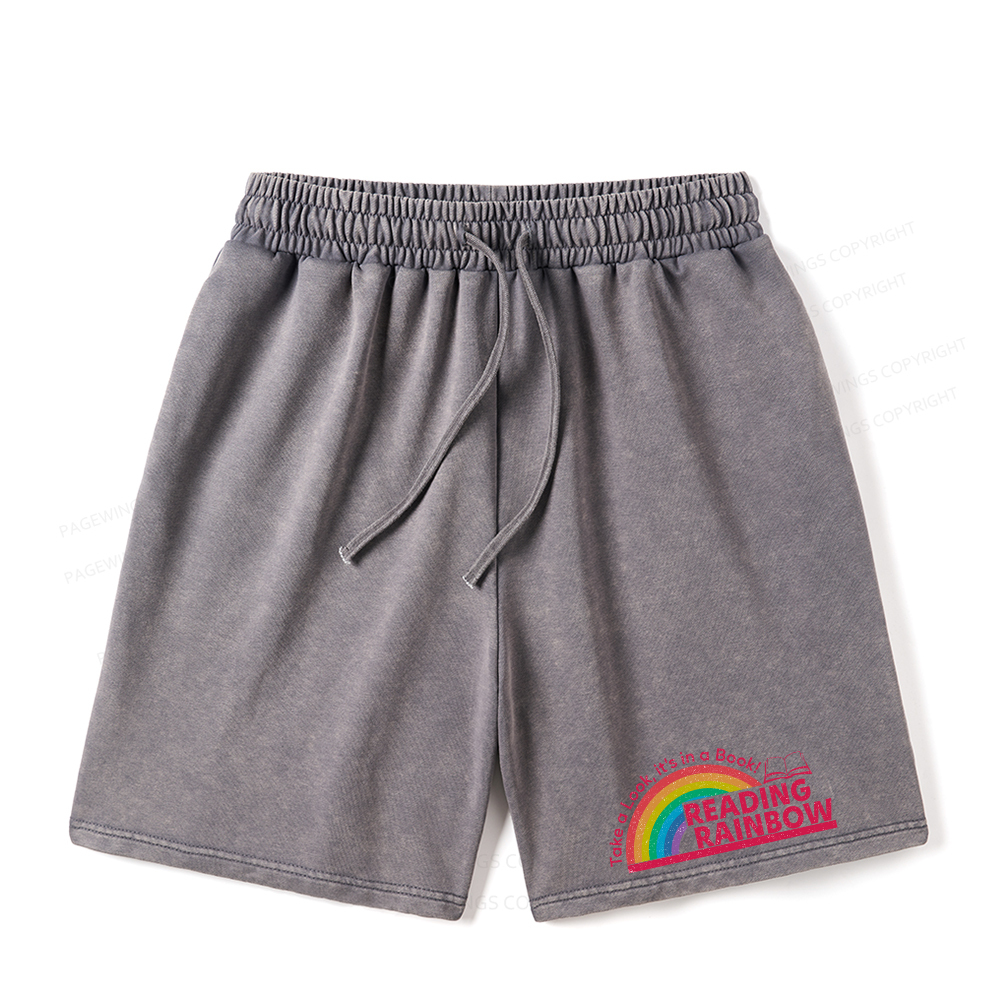 Pagewings Reading Rainbow Unisex Washed Shorts