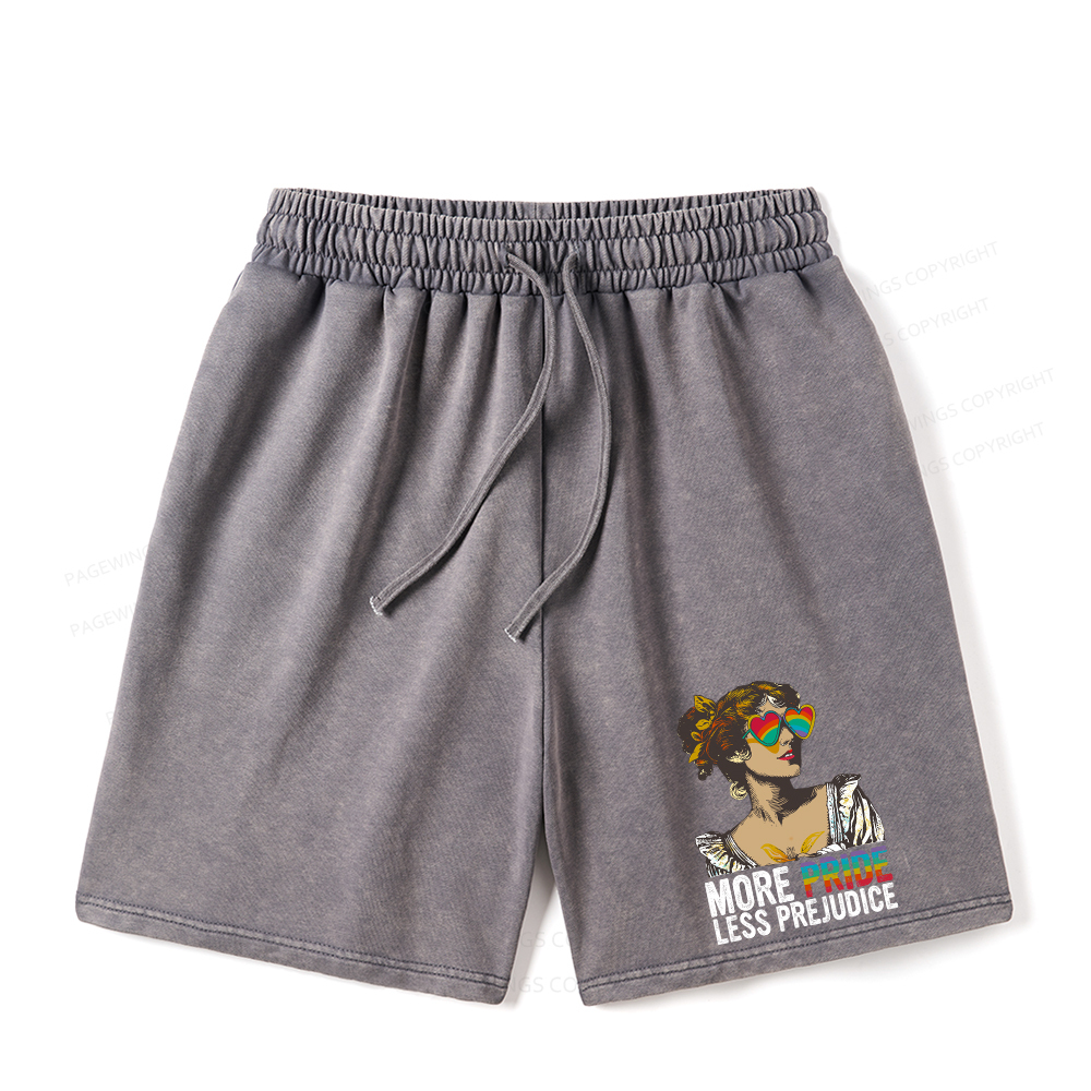 Pagewings More Pride Less Prejudice Unisex Washed Shorts