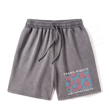 Pagewings Trans Rights Are Human Rights Unisex Washed Shorts