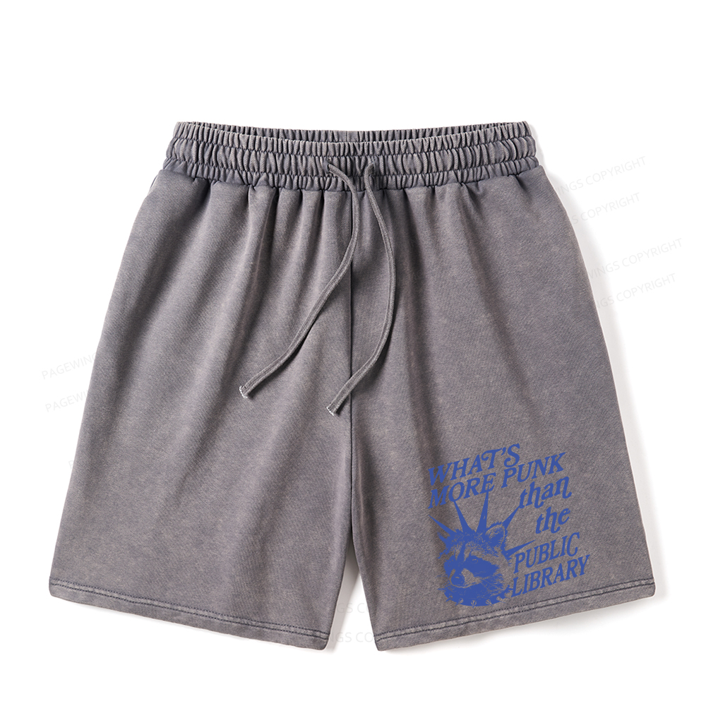 Pagewings What’s More Punk Than The Public Library Unisex Washed Shorts