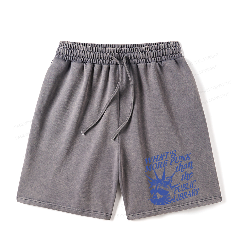 Pagewings What’s More Punk Than The Public Library Unisex Washed Shorts