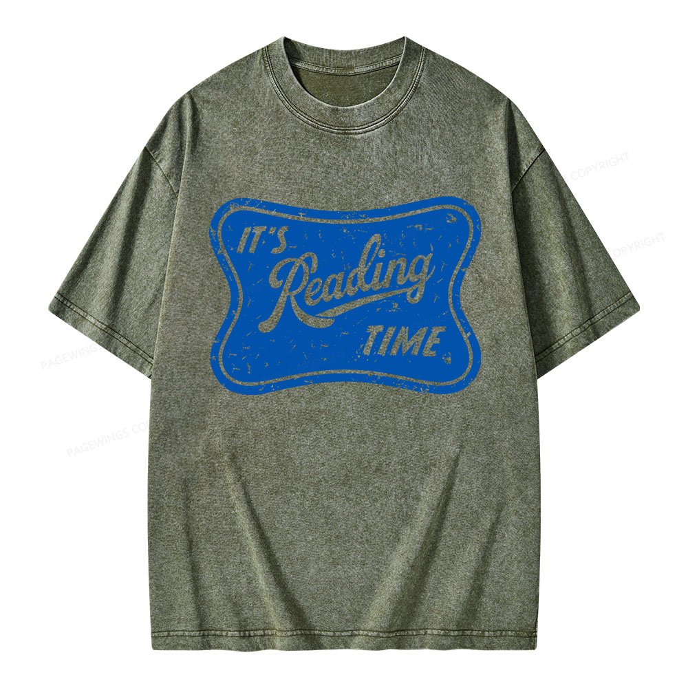 Pagewings It’s Reading Time Unisex Washed T-shirt