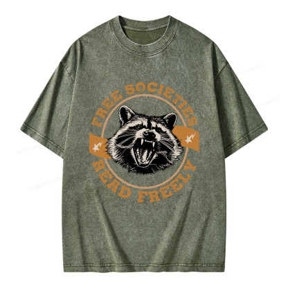 Pagewings Free Societies Read Freely Unisex Washed T-shirt