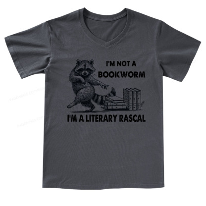 Pagewings I'm Not A Bookworm I'm A Literary Rascal V-neck T-shirt