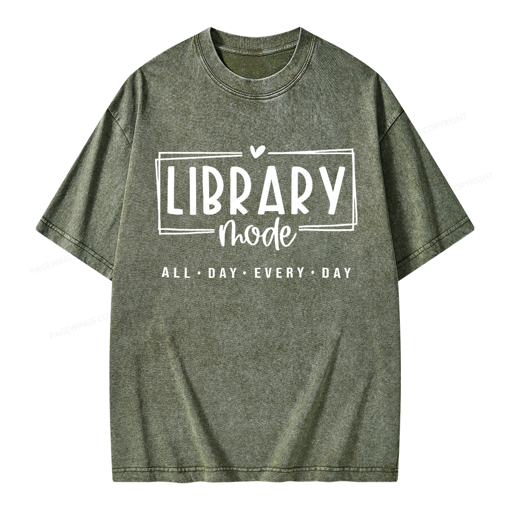 Pagewings Library Mode Unisex Washed T-shirt