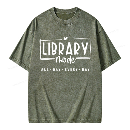 Pagewings Library Mode Unisex Washed T-shirt