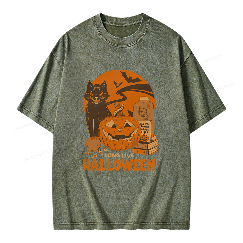 Pagewings Long Live Halloween Unisex Washed T-shirt