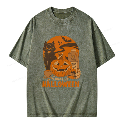 Pagewings Long Live Halloween Unisex Washed T-shirt