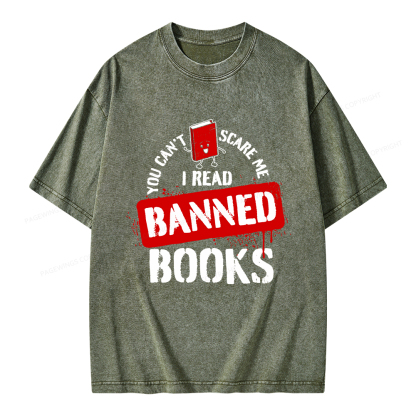 Pagewings You Can't Scare Me I Read Banned Books Unisex Washed T-shirt