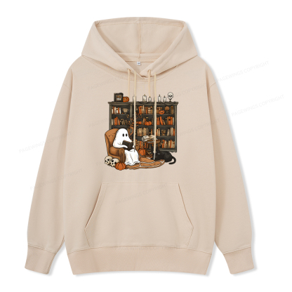 Pagewings Halloween Ghost Reading Books Unisex Classic Hoodie