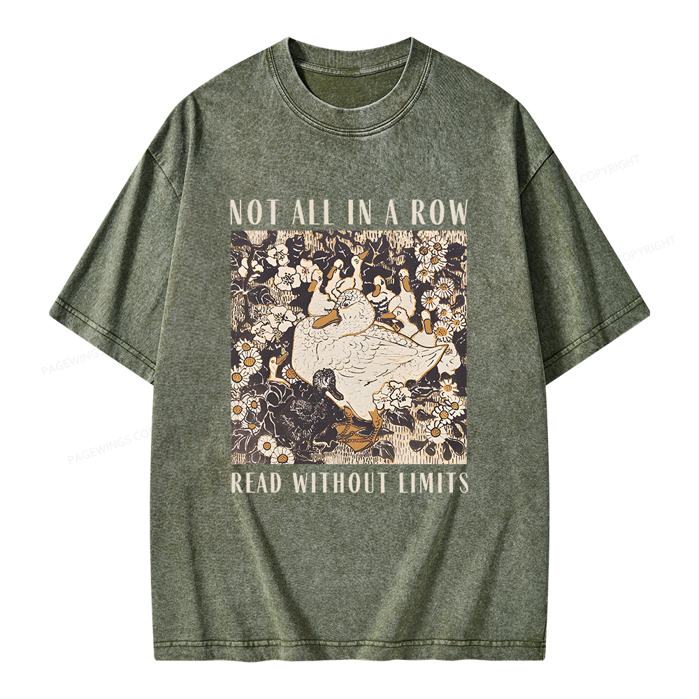 Pagewings Not All In A Row Read Without Limits Unisex Washed T-shirt