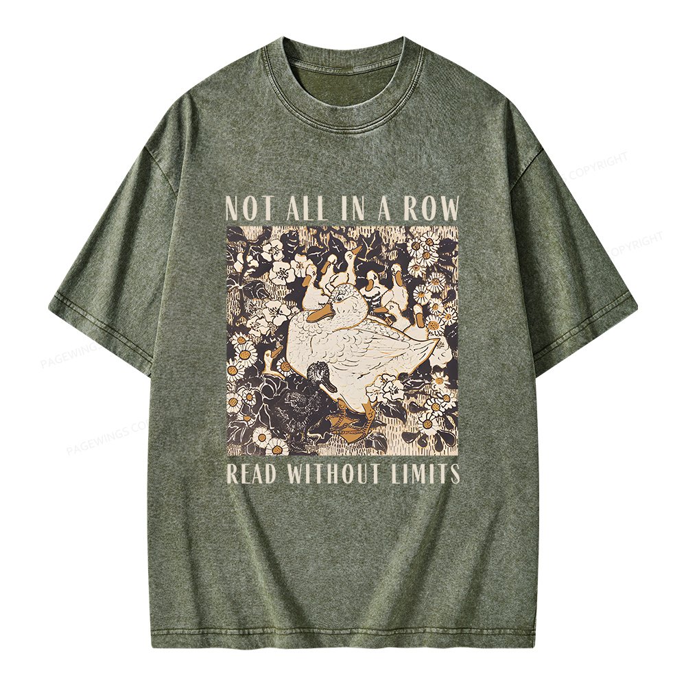 Pagewings Not All In A Row Read Without Limits Unisex Washed T-shirt