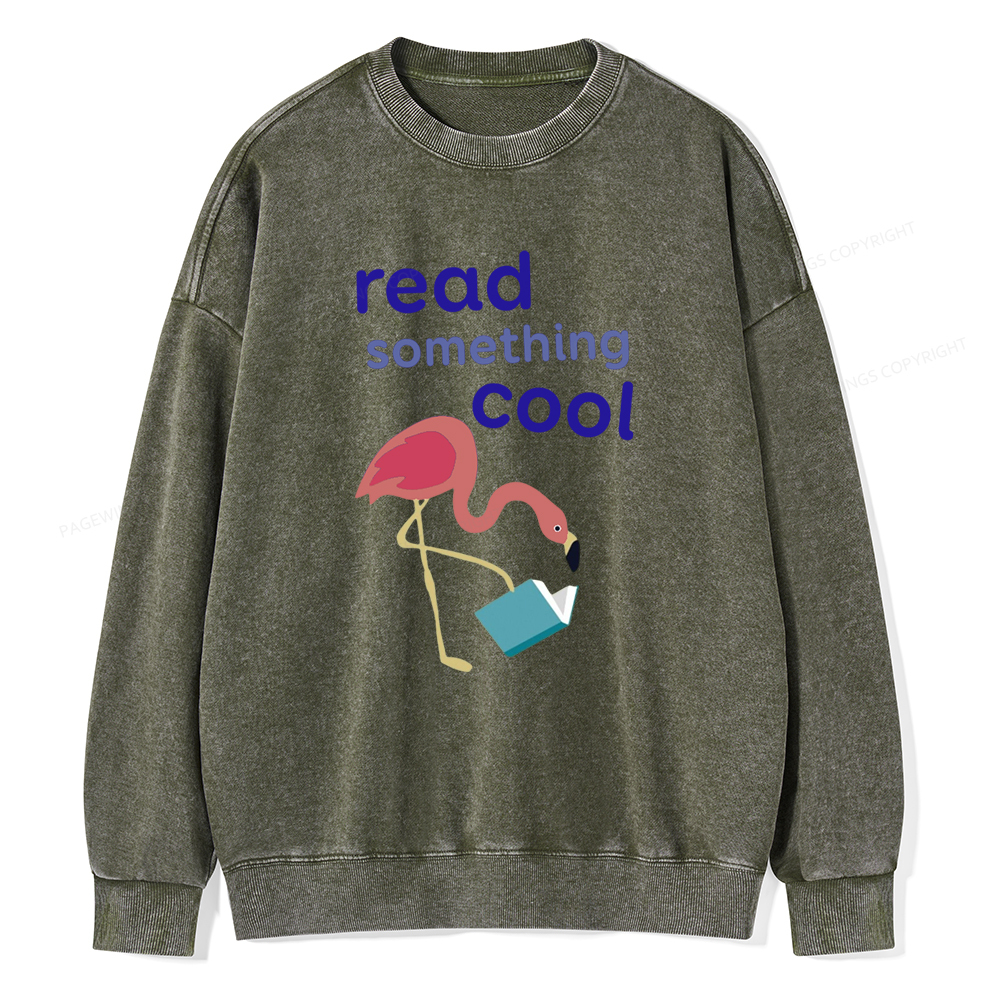 Pagewing Reading Something Cool Tee Unisex Washed Sweatshirt