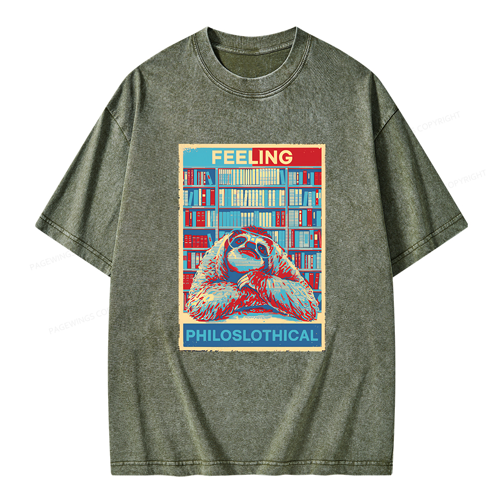 Pagewings Feeling Philoslothical Unisex Washed T-shirt