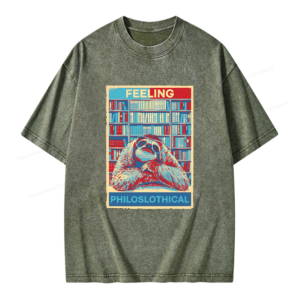 Pagewings Feeling Philoslothical Unisex Washed T-shirt