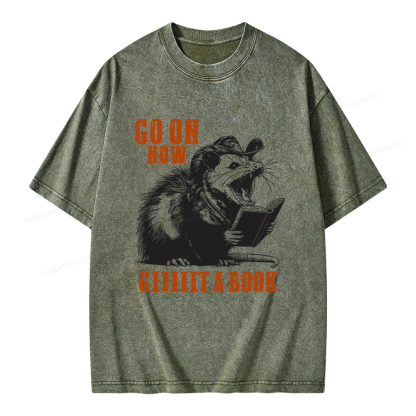 Pagewings Go On Now Giiiiit A Book Unisex Washed T-shirt