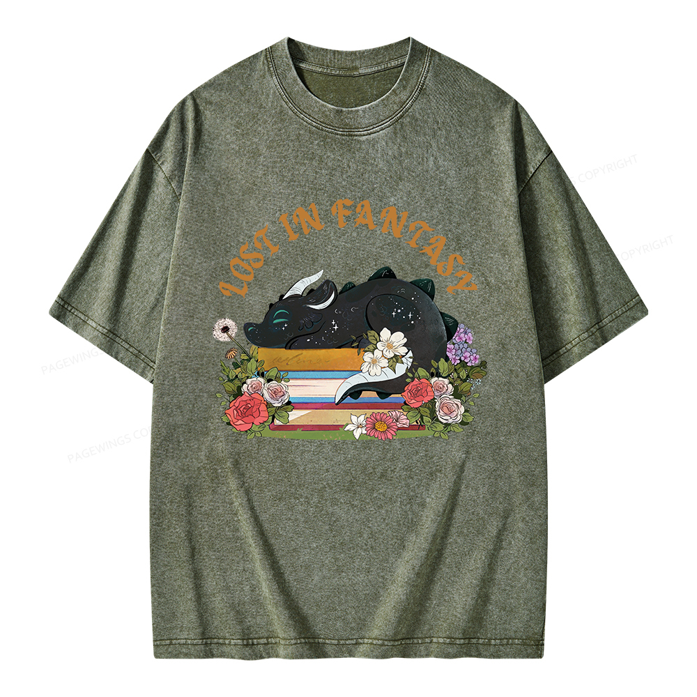 Pagewings Lost In Fantasy Unisex Washed T-shirt