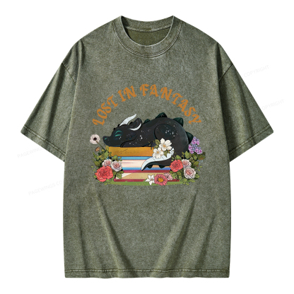 Pagewings Lost In Fantasy Unisex Washed T-shirt