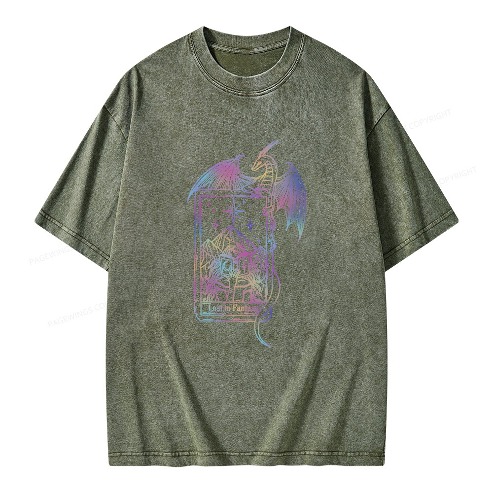Pagewings Lost In Fantasy Unisex Washed T-shirt