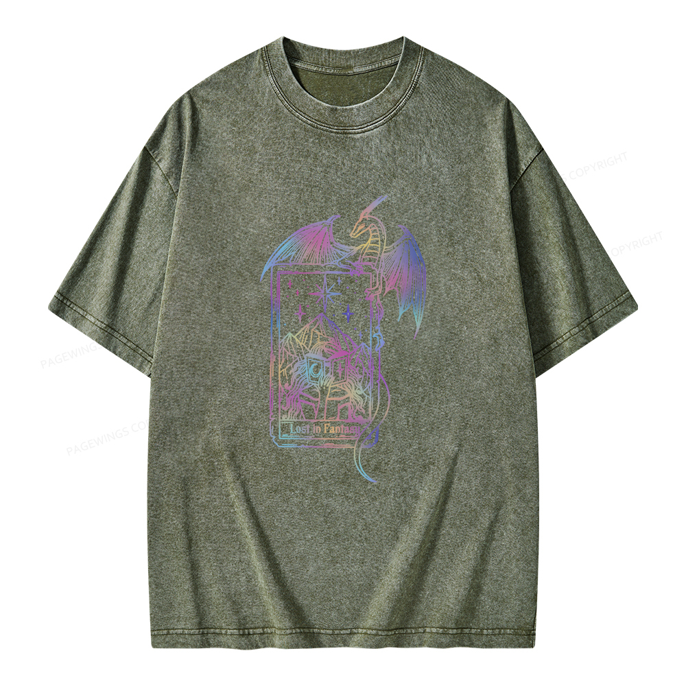 Pagewings Lost In Fantasy Unisex Washed T-shirt